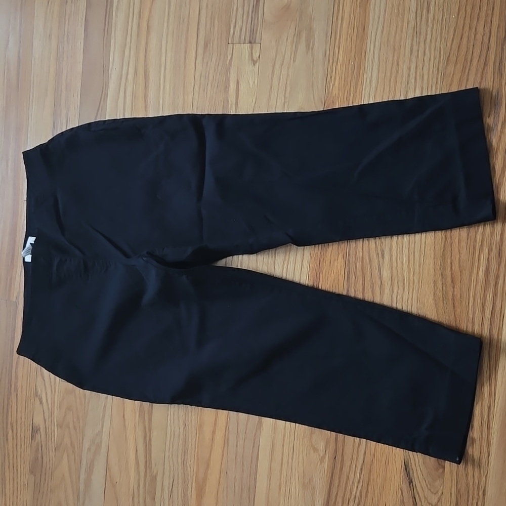 Black Cropped Pull On Pants